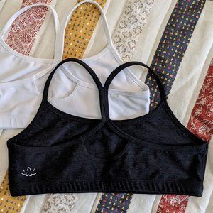 Beyond Yoga Spacedye Slim Racerback Bra (black and white pair)